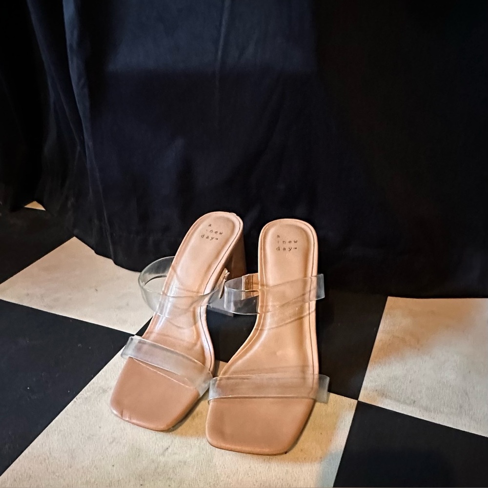 a new day Transparent Strap Tan Heels